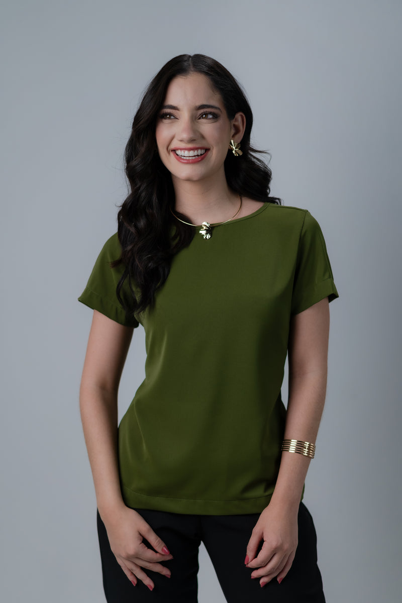 BLUSA COMFORT FEMININA VERDE OLIVA