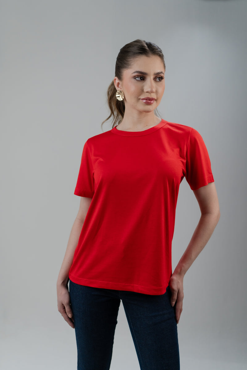 CAMISETA BÁSICA FEMININA VERMELHA