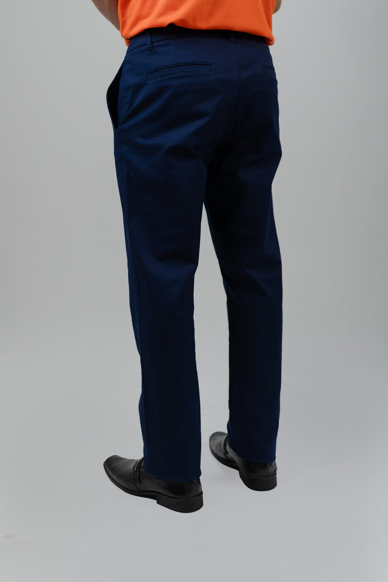 CALÇA DE SARJA RETA MASCULINA AZUL MARINHO