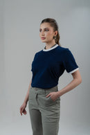 CAMISETA BÁSICA FEMININA AZUL MARINHO
