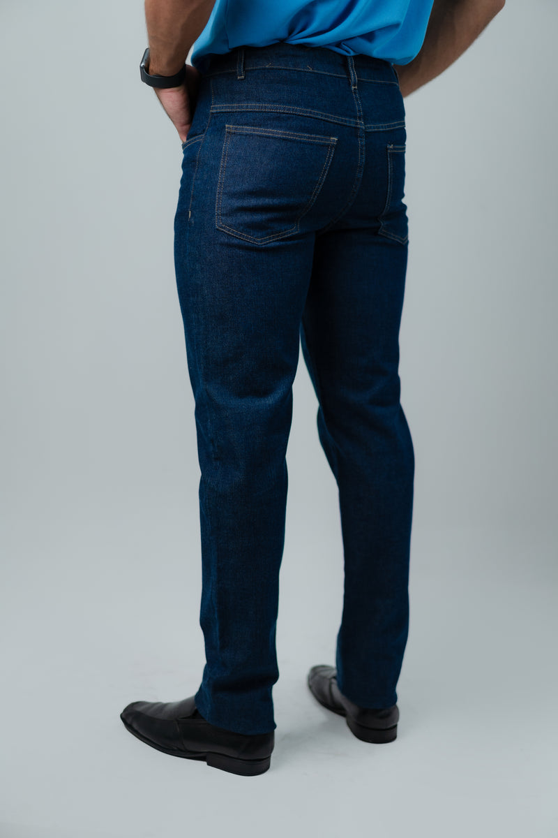 CALÇA JEANS RETA MASCULINA LAVAGEM ESCURA