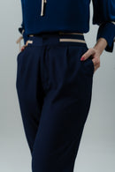 CALÇA ALFAIATARIA CENOURA FEMININA AZUL MARINHO