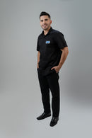 CAMISA SOCIAL MANGA CURTA MASCULINA PRETA