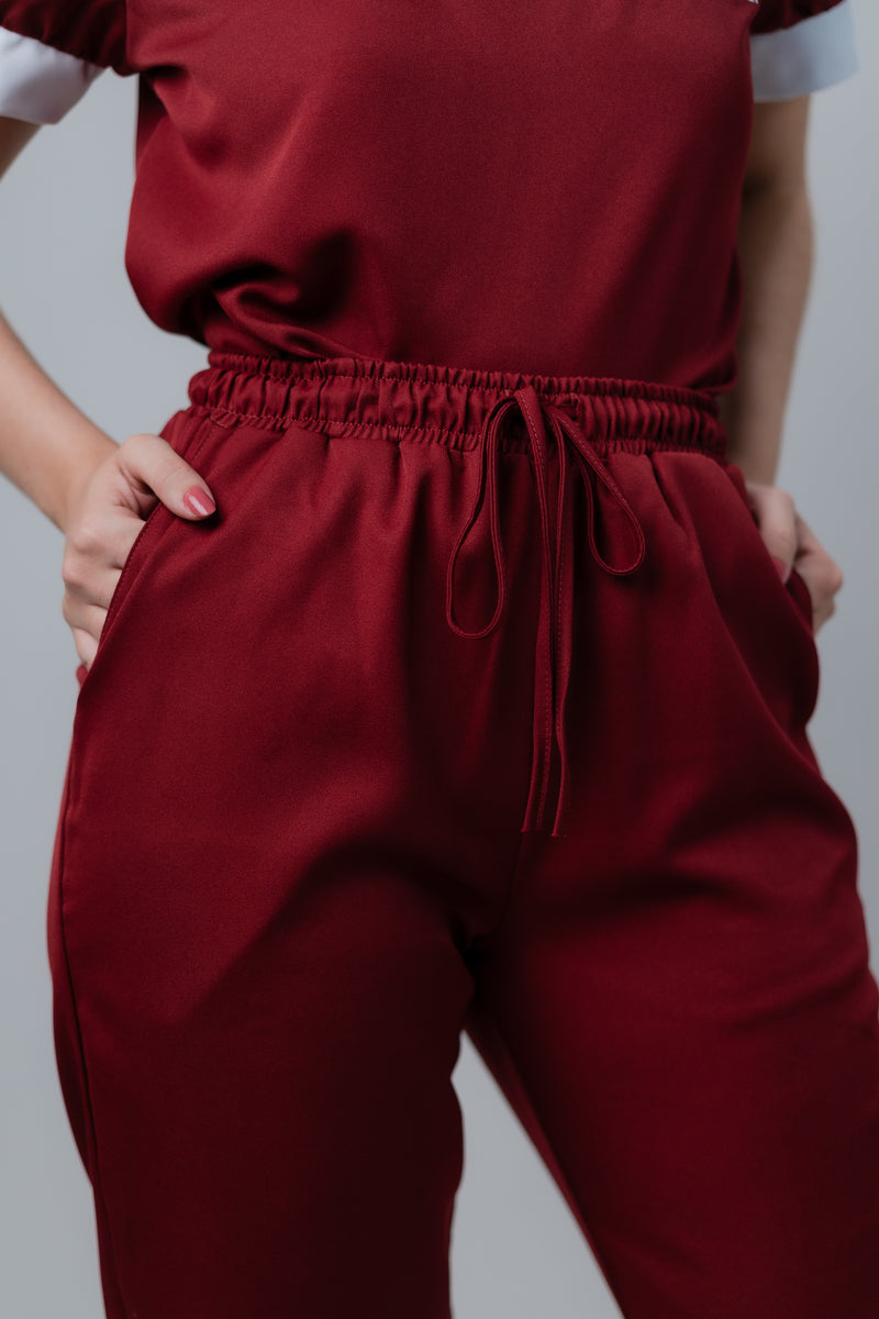 CALÇA JOGGER DE GABARDINE VINHO