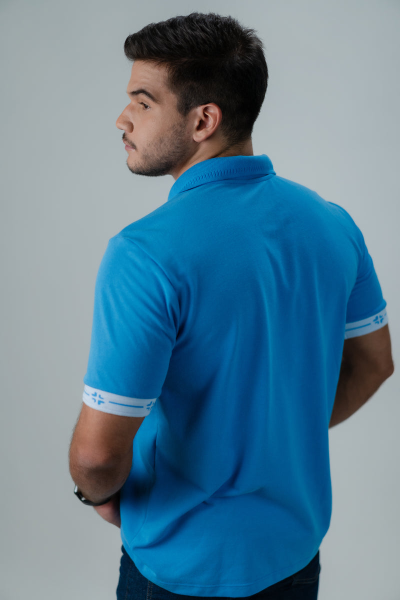 CAMISA POLO MASCULINA AZUL TURQUESA