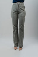 CALÇA DE SARJA RETA FEMININA CINZA