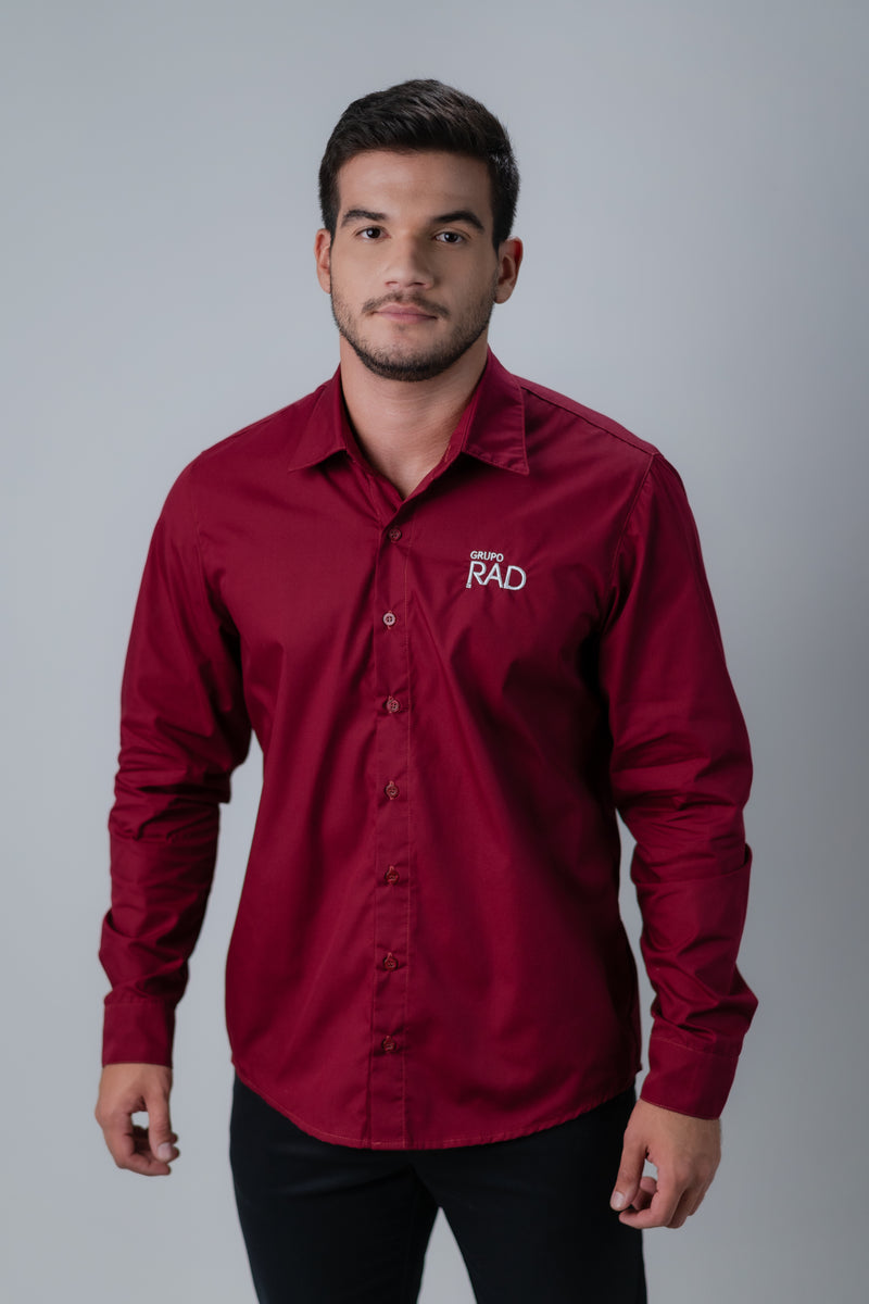 CAMISA SOCIAL MANGA LONGA MASCULINA VINHO